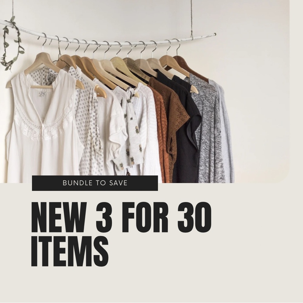 Bundle items labeled “3 for $30” in the title!